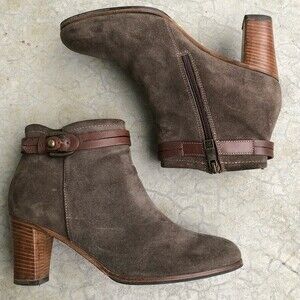 Alberto Fermani Suede Ankle Boots Booties Heeled Brown Taupe Euro 37